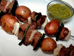 steak and potato kebabs